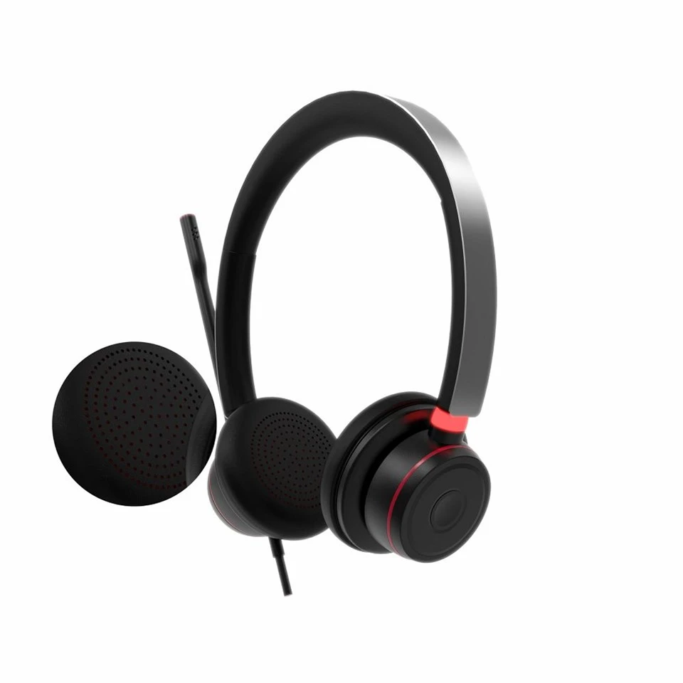 Lleihau sŵn headset clust ddeuol enc